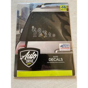 Auto Drive Family Stick Figure Auto Decals Made In USA 46 Pieces
